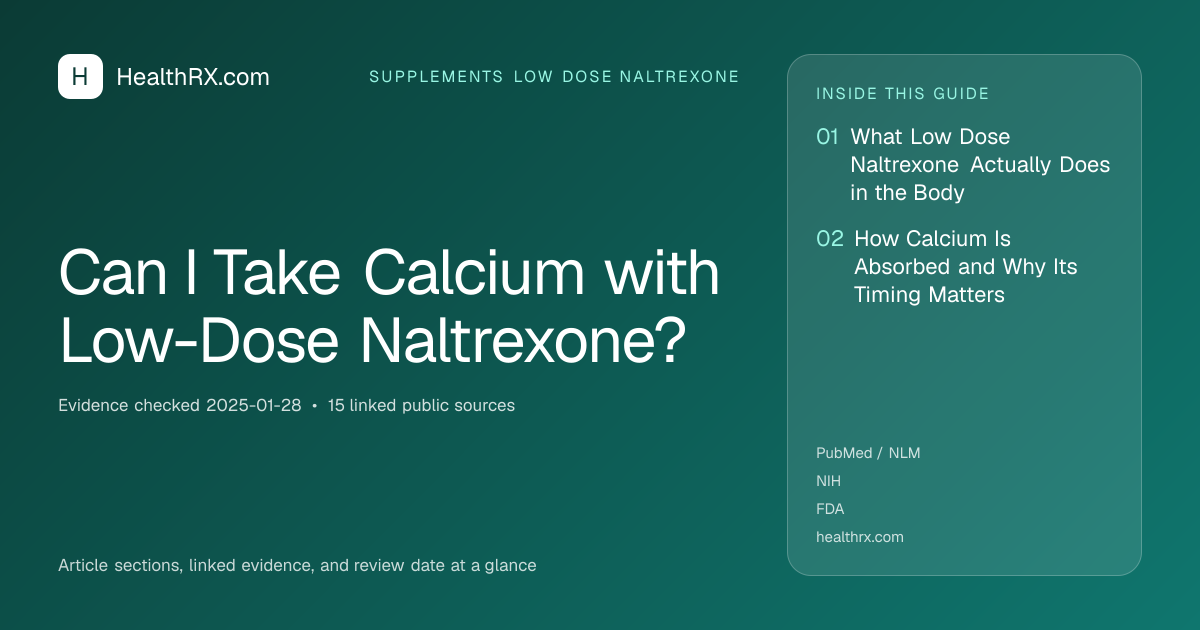 Evidence overview for supplements low dose naltrexone: Can I Take Calcium with Low-Dose Naltrexone?