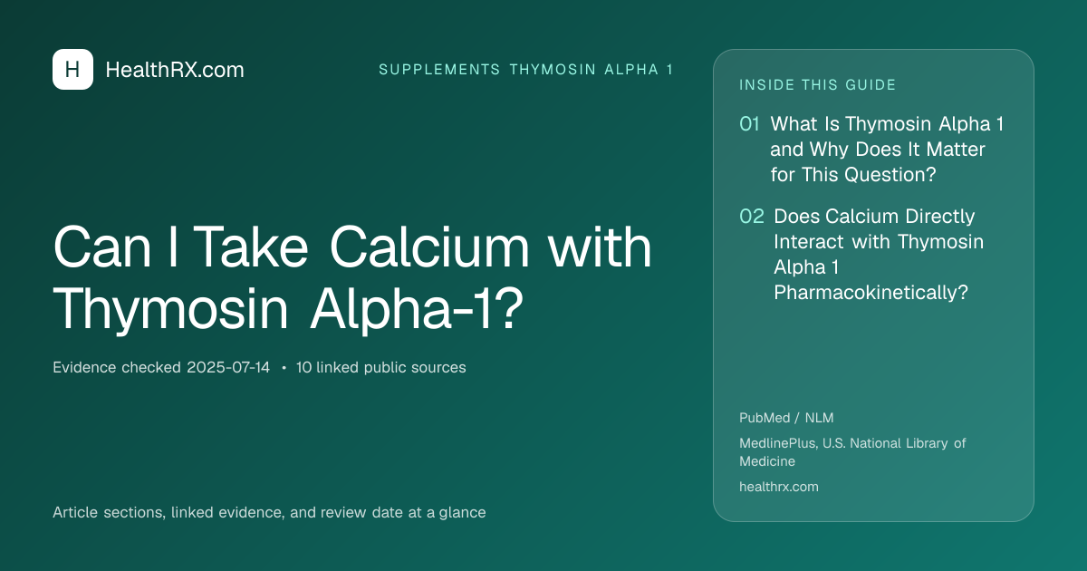 Evidence overview for supplements thymosin alpha 1: Can I Take Calcium with Thymosin Alpha-1?