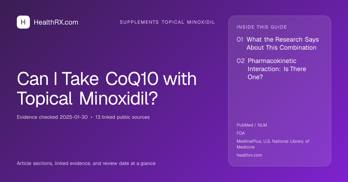 Evidence overview for supplements topical minoxidil: Can I Take CoQ10 with Topical Minoxidil?