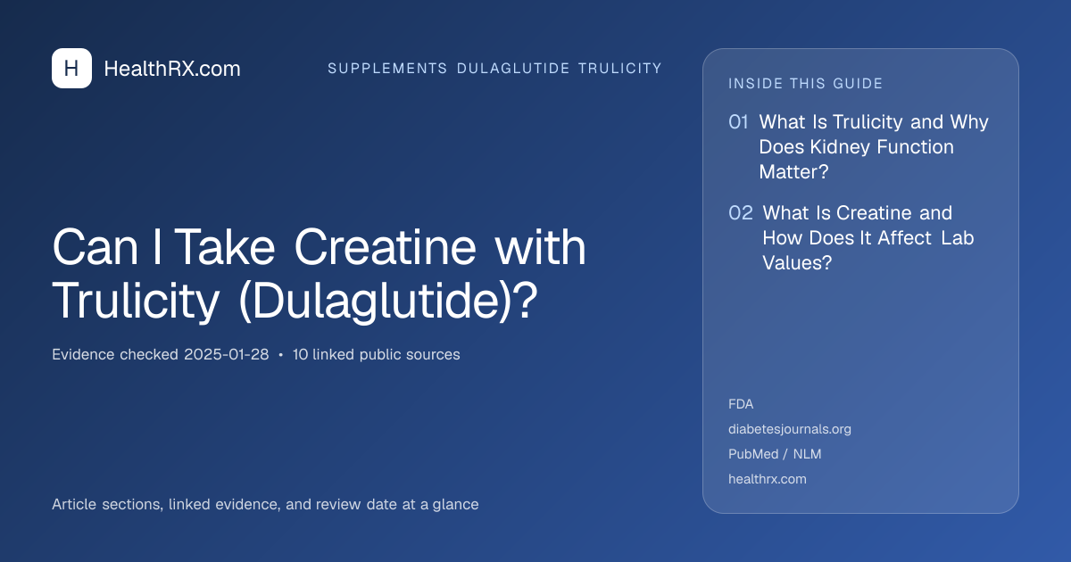 Evidence overview for Can I Take Creatine with Trulicity (Dulaglutide)?