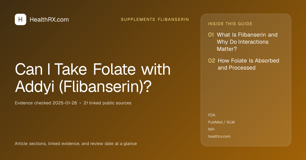 Evidence overview for supplements flibanserin: Can I Take Folate with Addyi (Flibanserin)?