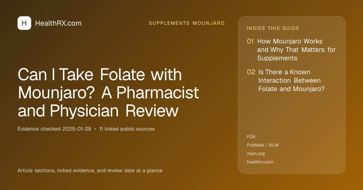 Evidence overview for Can I Take Folate with Mounjaro? A Pharmacist and Physician Review