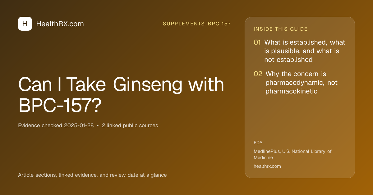Evidence overview for Can I Take Ginseng with BPC-157?
