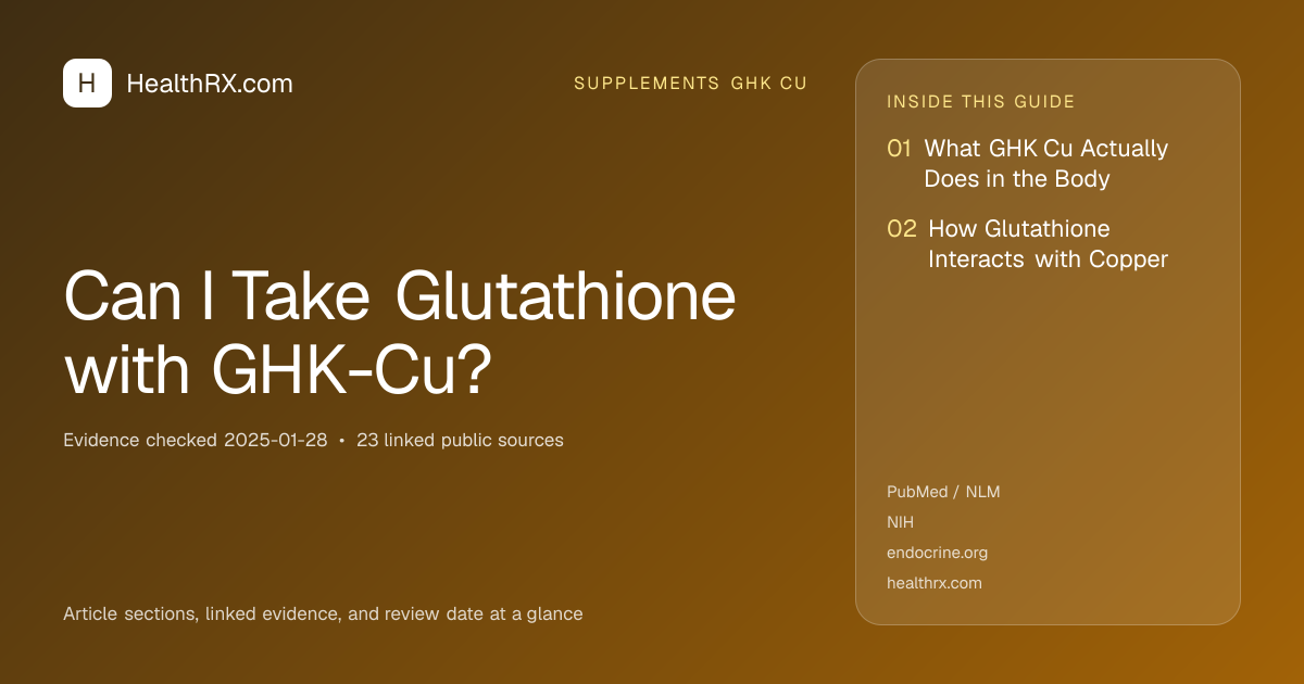 Evidence overview for Can I Take Glutathione with GHK-Cu?