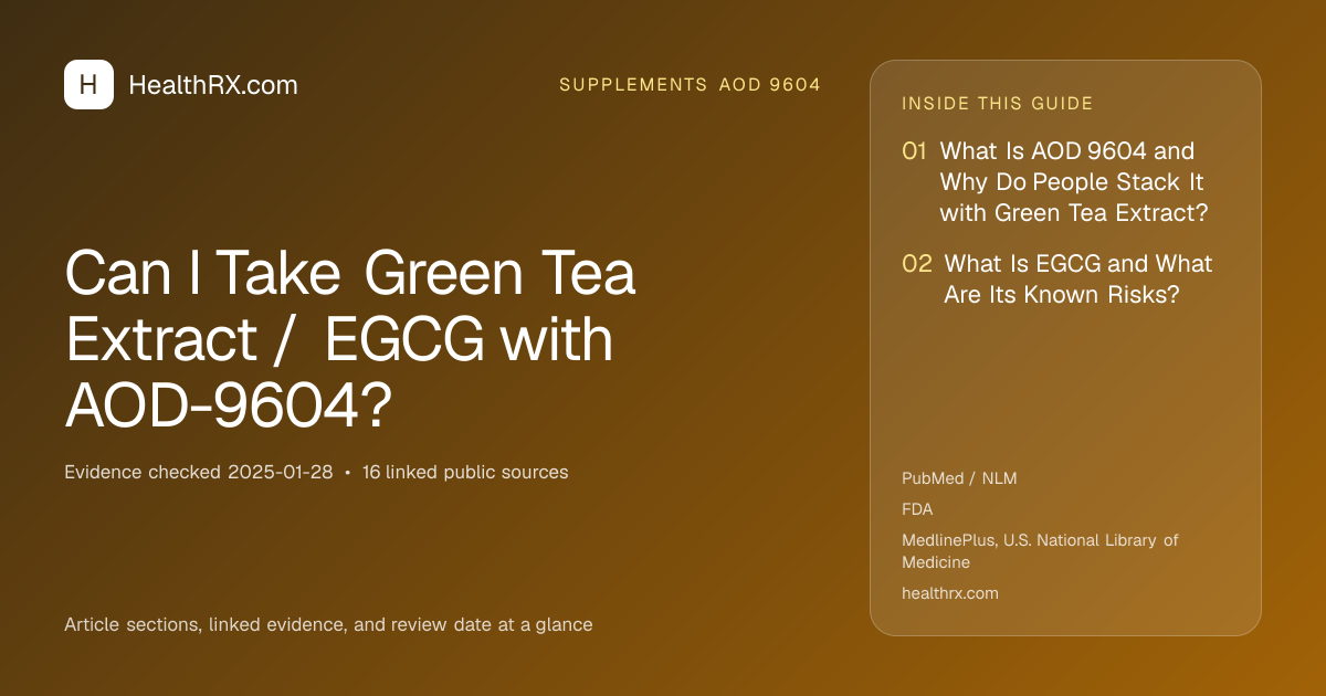 Evidence overview for Can I Take Green Tea Extract / EGCG with AOD-9604?