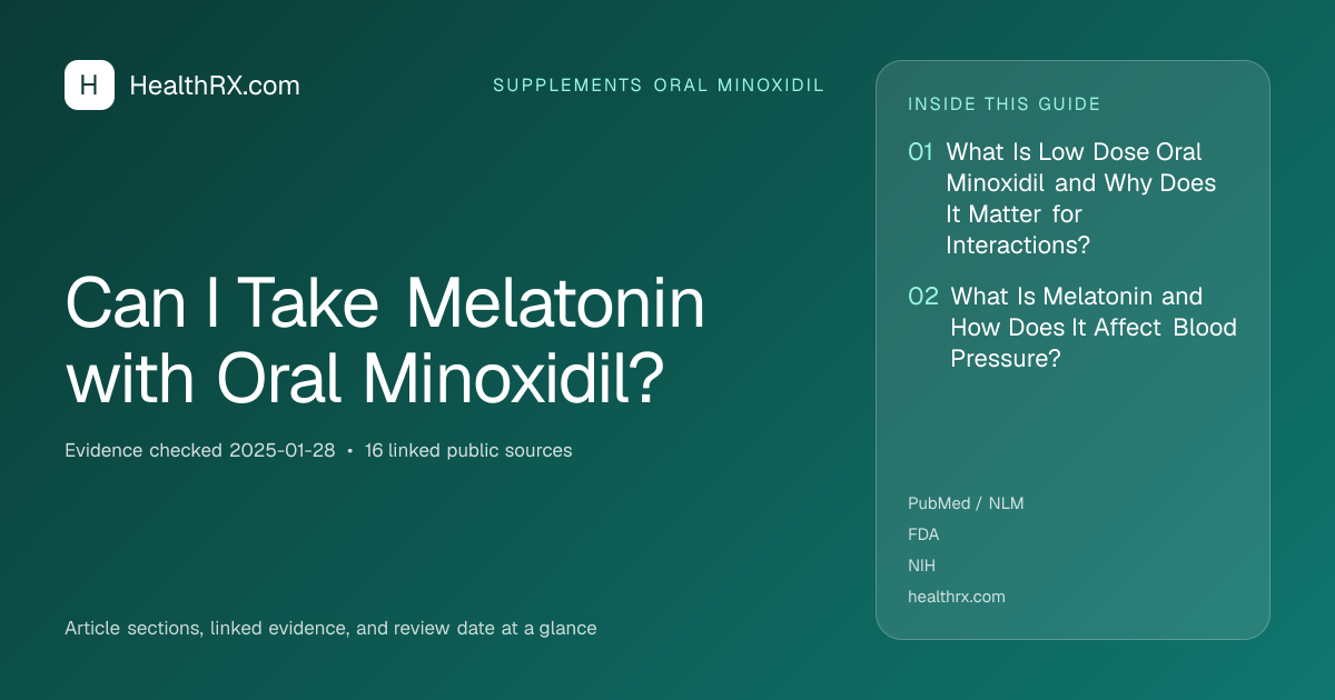 Evidence overview for supplements oral minoxidil: Can I Take Melatonin with Oral Minoxidil?