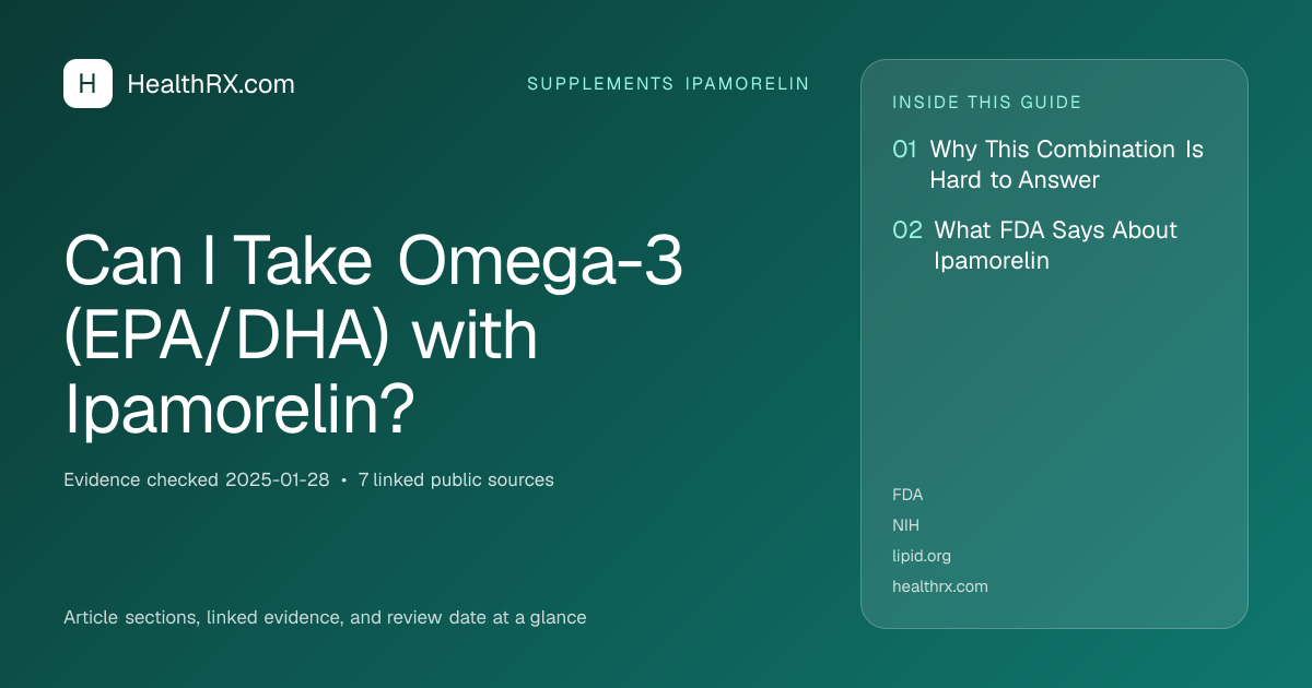 Evidence overview for Can I Take Omega-3 (EPA/DHA) with Ipamorelin?