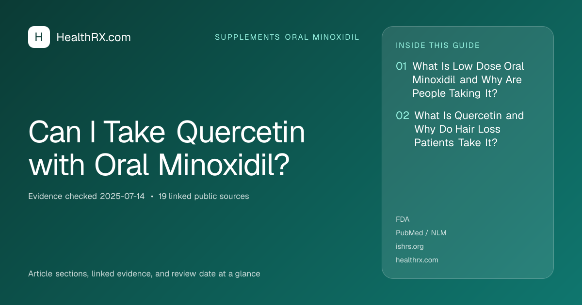 Evidence overview for supplements oral minoxidil: Can I Take Quercetin with Oral Minoxidil?