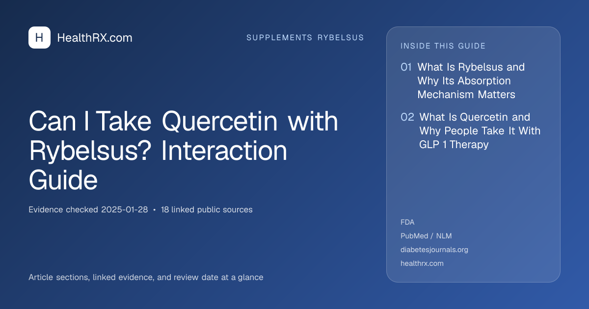 Evidence overview for Can I Take Quercetin with Rybelsus? Interaction Guide