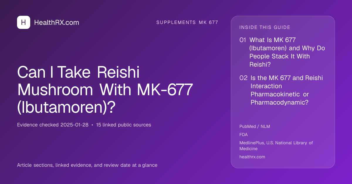 Evidence overview for supplements mk 677: Can I Take Reishi Mushroom With MK-677 (Ibutamoren)?