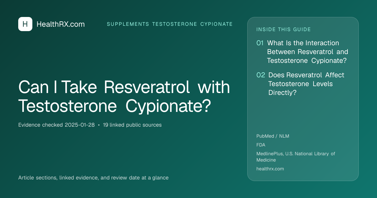Evidence overview for Can I Take Resveratrol with Testosterone Cypionate?