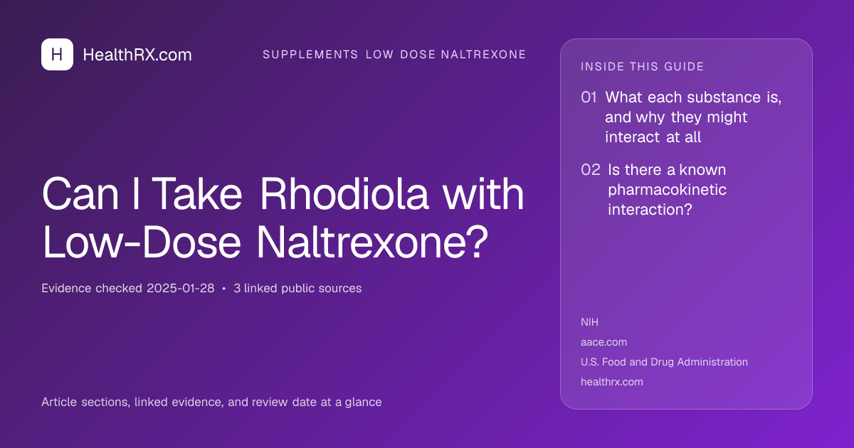 Evidence overview for supplements low dose naltrexone: Can I Take Rhodiola with Low-Dose Naltrexone?