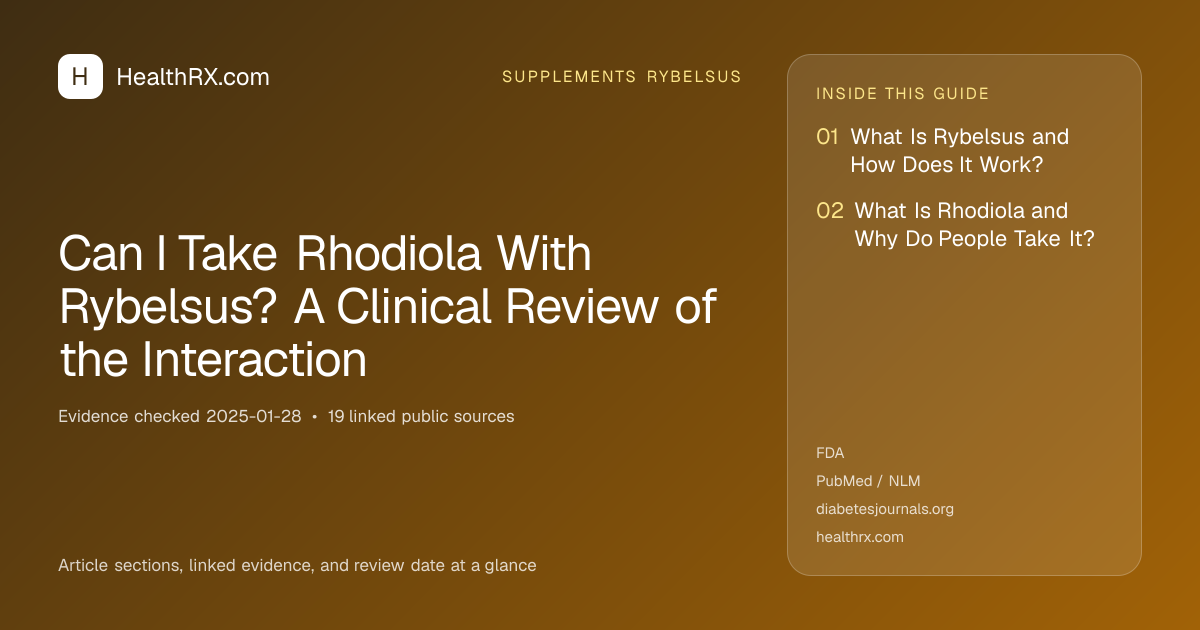 Evidence overview for Can I Take Rhodiola With Rybelsus? A Clinical Review of the Interaction