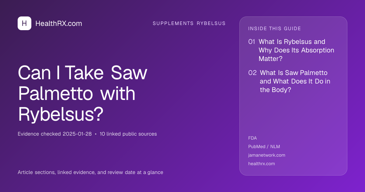 Evidence overview for Can I Take Saw Palmetto with Rybelsus?
