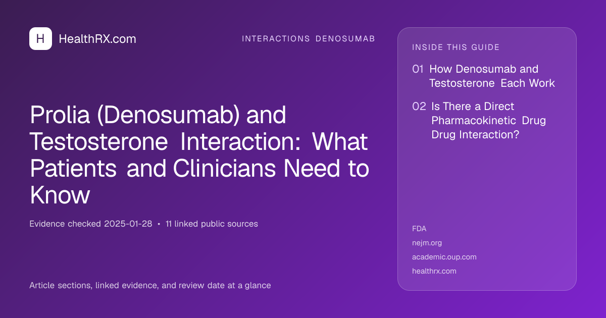 Evidence overview for Prolia (Denosumab) and Testosterone Interaction: What Patients and Clinicians Need to Know