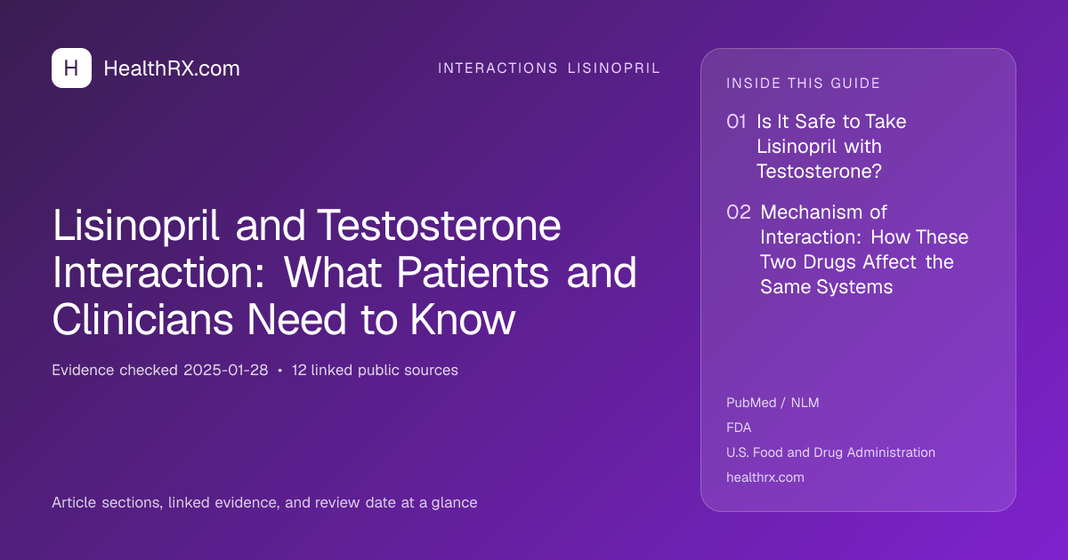 Evidence overview for Lisinopril and Testosterone Interaction: What Patients and Clinicians Need to Know