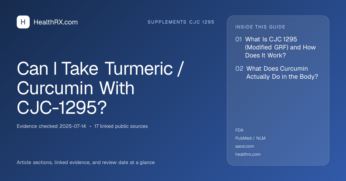 Evidence overview for Can I Take Turmeric / Curcumin With CJC-1295?