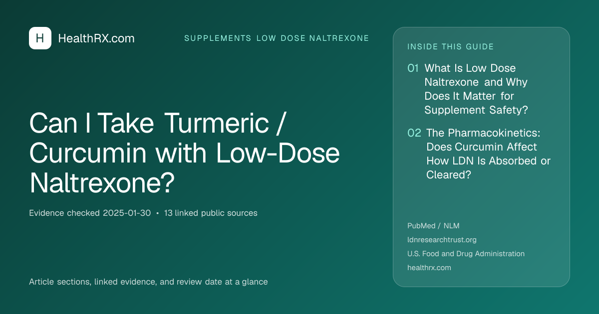 Evidence overview for supplements low dose naltrexone: Can I Take Turmeric / Curcumin with Low-Dose Naltrexone?