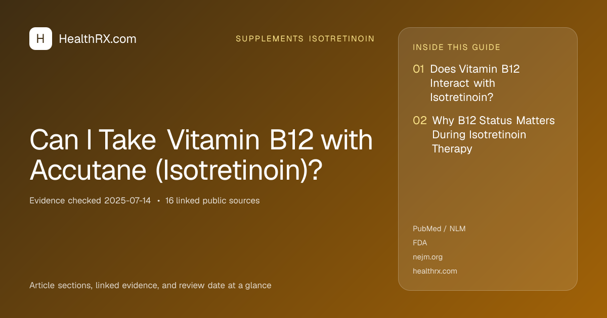 Evidence overview for Can I Take Vitamin B12 with Accutane (Isotretinoin)?
