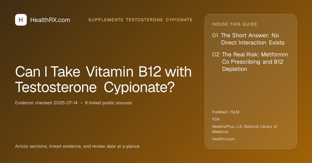 Evidence overview for Can I Take Vitamin B12 with Testosterone Cypionate?