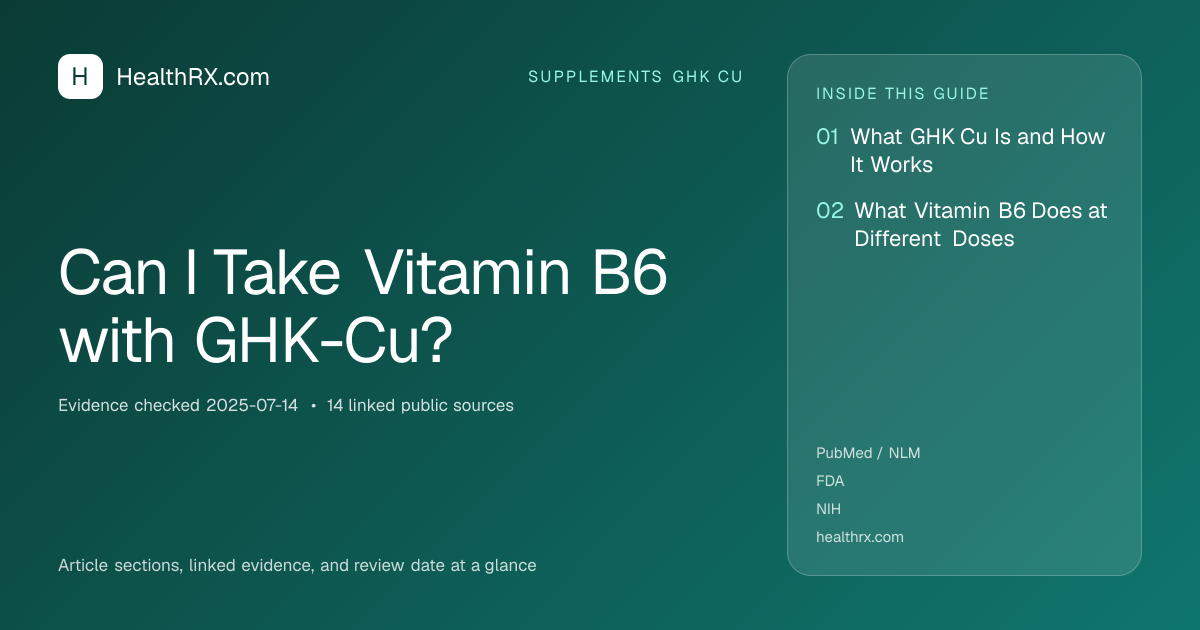 Evidence overview for Can I Take Vitamin B6 with GHK-Cu?