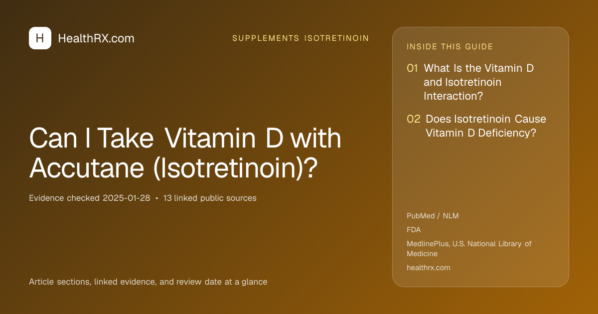 Evidence overview for supplements isotretinoin: Can I Take Vitamin D with Accutane (Isotretinoin)?