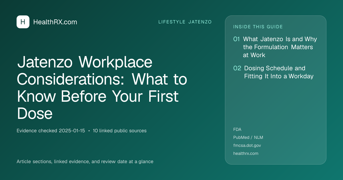 Evidence overview for Jatenzo Workplace Considerations: What to Know Before Your First Dose