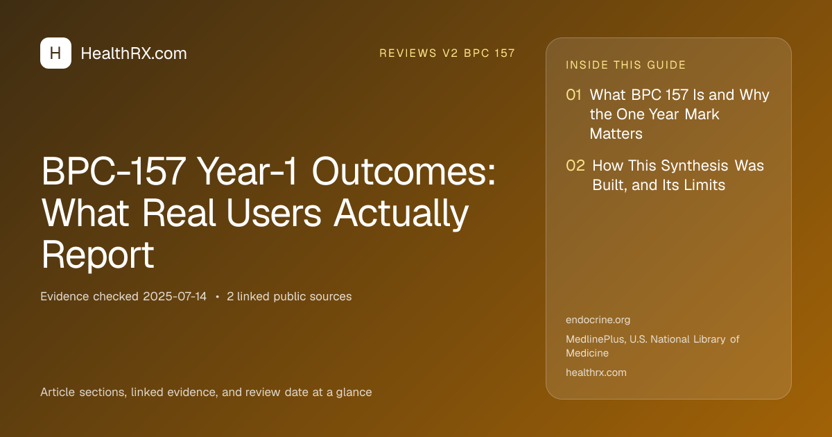 Evidence overview for BPC-157 Year-1 Outcomes: What Real Users Actually Report