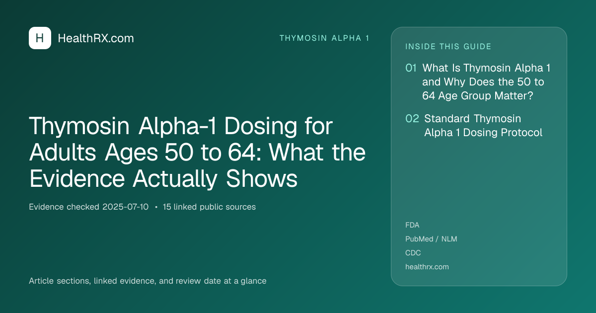 Evidence overview for Thymosin Alpha-1 Dosing for Adults Ages 50 to 64: What the Evidence Actually Shows