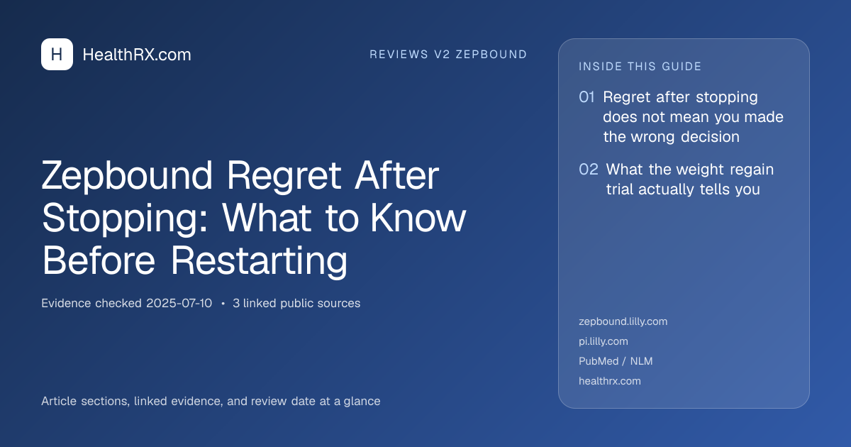 Evidence overview for Zepbound Regret After Stopping: What to Know Before Restarting