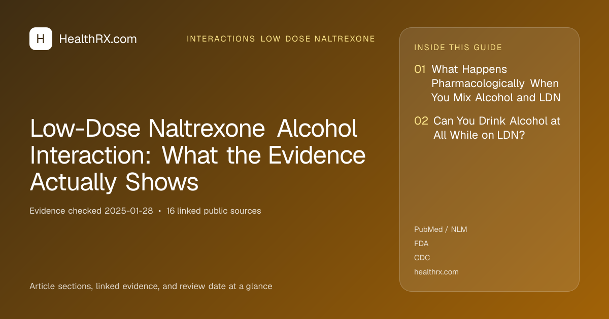 Evidence overview for interactions low dose naltrexone: Low-Dose Naltrexone Alcohol Interaction: What the Evidence Actually Shows