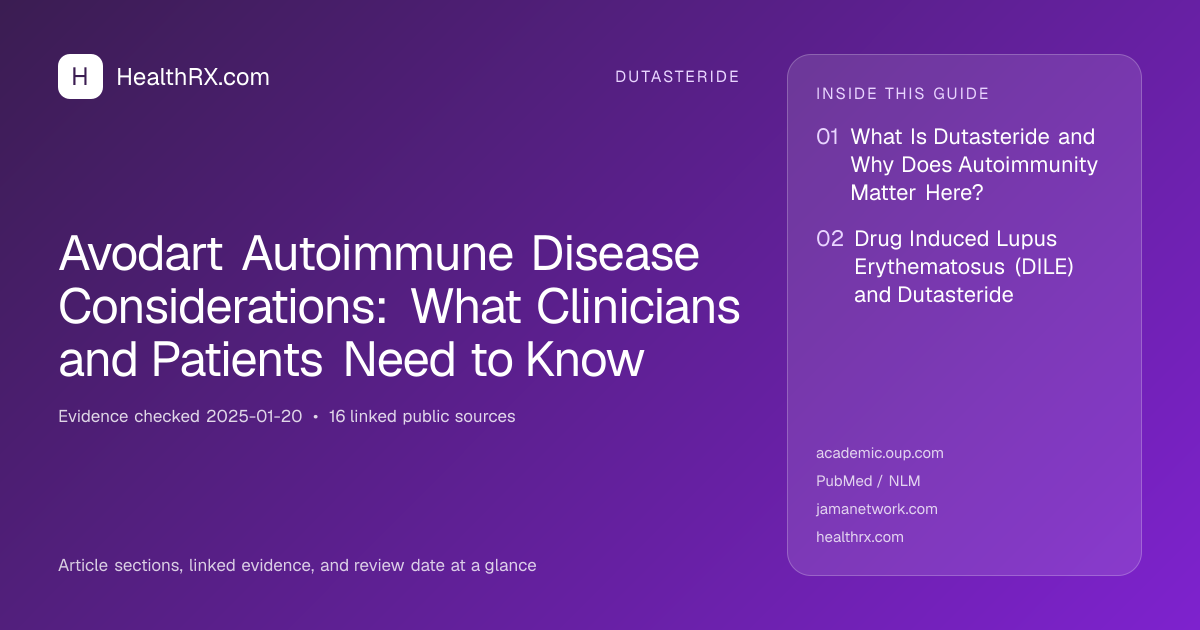 Evidence overview for dutasteride: Avodart Autoimmune Disease Considerations: What Clinicians and Patients Need to Know