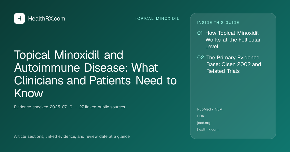 Evidence overview for topical minoxidil: Topical Minoxidil and Autoimmune Disease: What Clinicians and Patients Need to Know