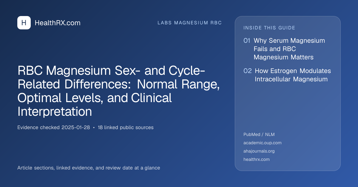 Evidence overview for RBC Magnesium Sex- and Cycle-Related Differences: Normal Range, Optimal Levels, and Clinical Interpretation