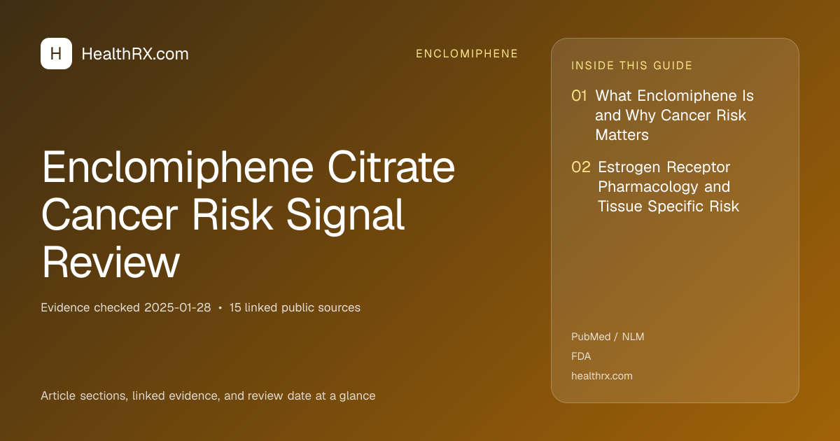 Evidence overview for Enclomiphene Citrate Cancer Risk Signal Review