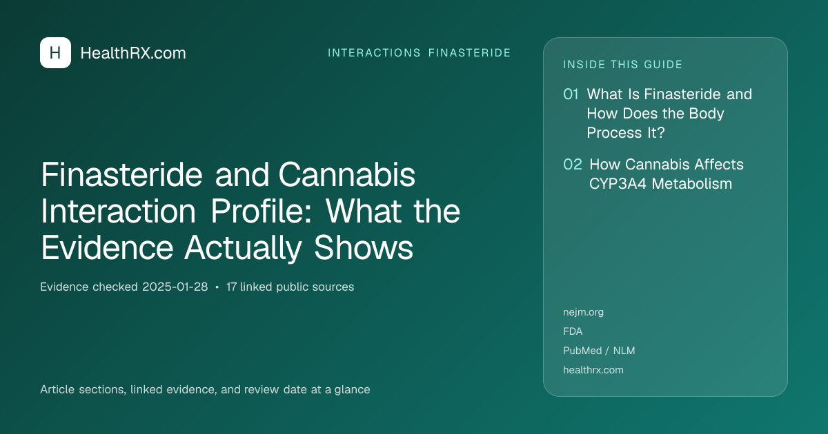 Evidence overview for interactions finasteride: Finasteride and Cannabis Interaction Profile: What the Evidence Actually Shows