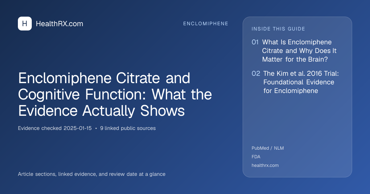 Evidence overview for Enclomiphene Citrate and Cognitive Function: What the Evidence Actually Shows