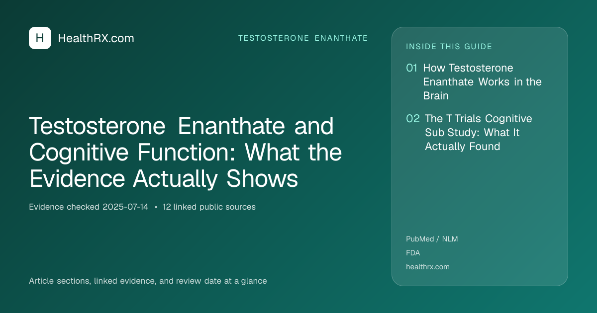 Evidence overview for Testosterone Enanthate and Cognitive Function: What the Evidence Actually Shows