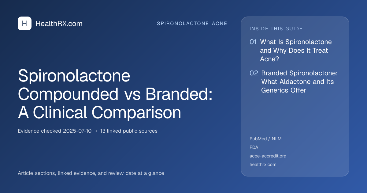 Evidence overview for Spironolactone Compounded vs Branded: A Clinical Comparison