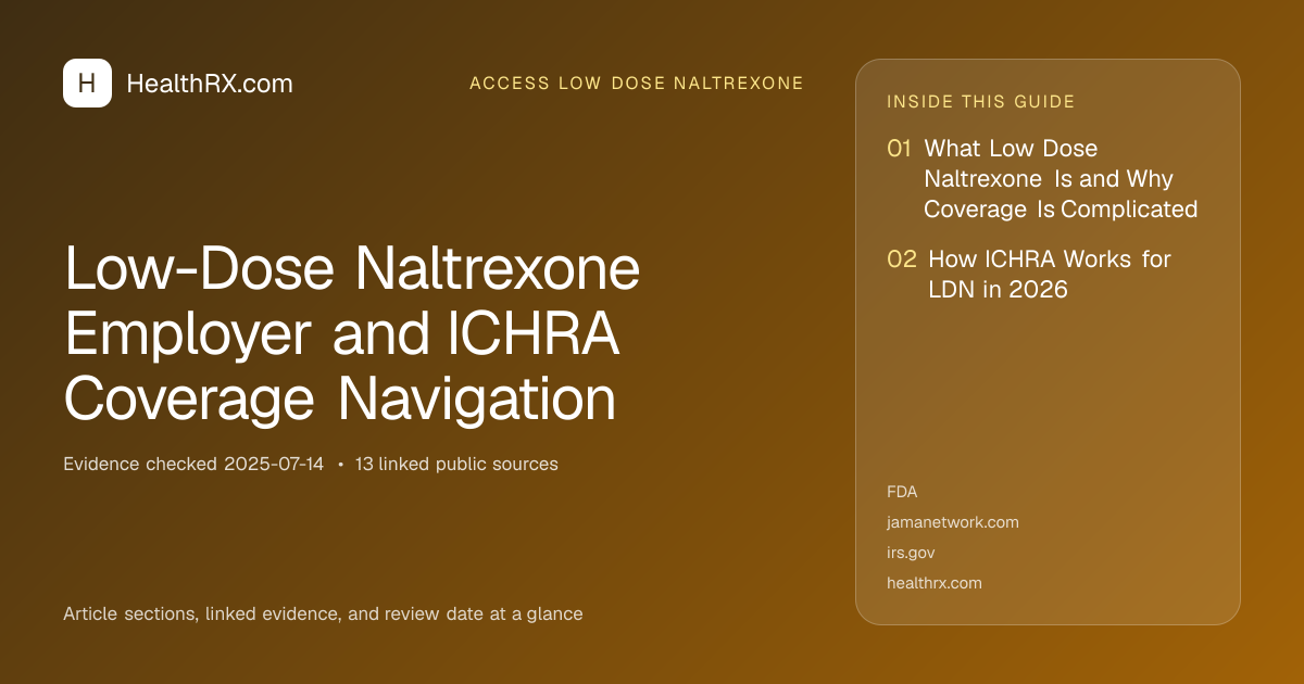 Evidence overview for Low-Dose Naltrexone Employer and ICHRA Coverage Navigation