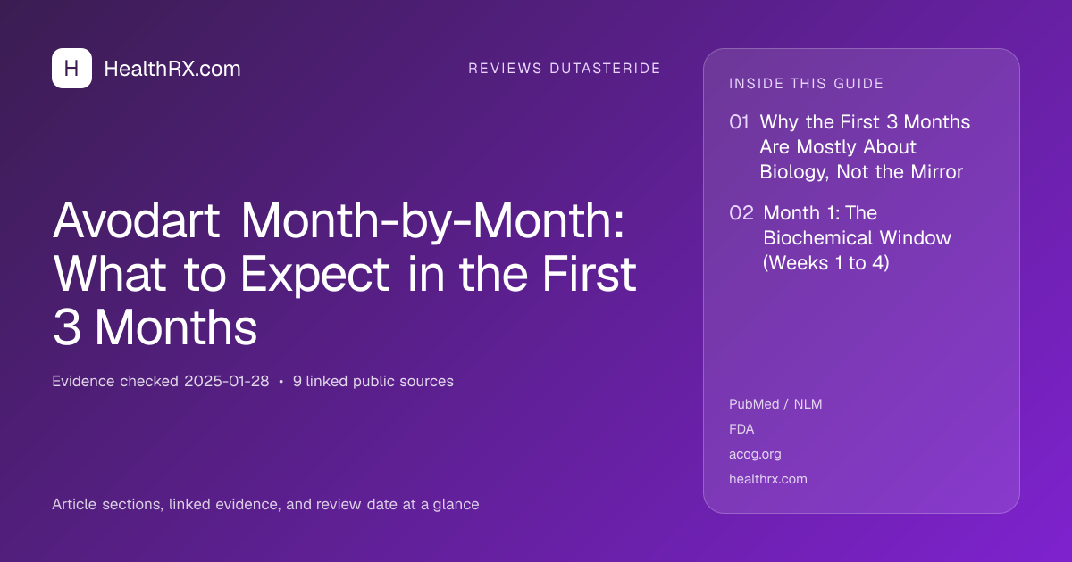 Evidence overview for reviews dutasteride: Avodart Month-by-Month: What to Expect in the First 3 Months
