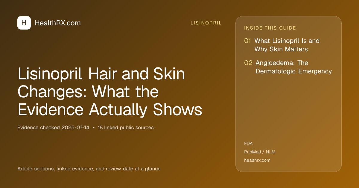 Evidence overview for lisinopril: Lisinopril Hair and Skin Changes: What the Evidence Actually Shows