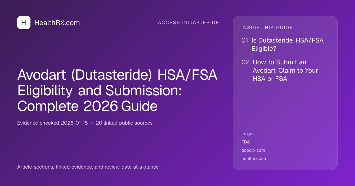 Evidence overview for Avodart (Dutasteride) HSA/FSA Eligibility and Submission: Complete 2026 Guide