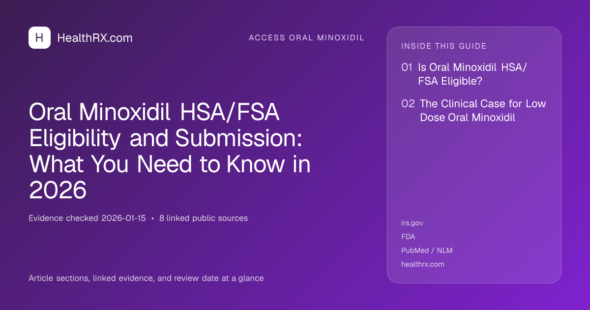 Evidence overview for Oral Minoxidil HSA/FSA Eligibility and Submission: What You Need to Know in 2026