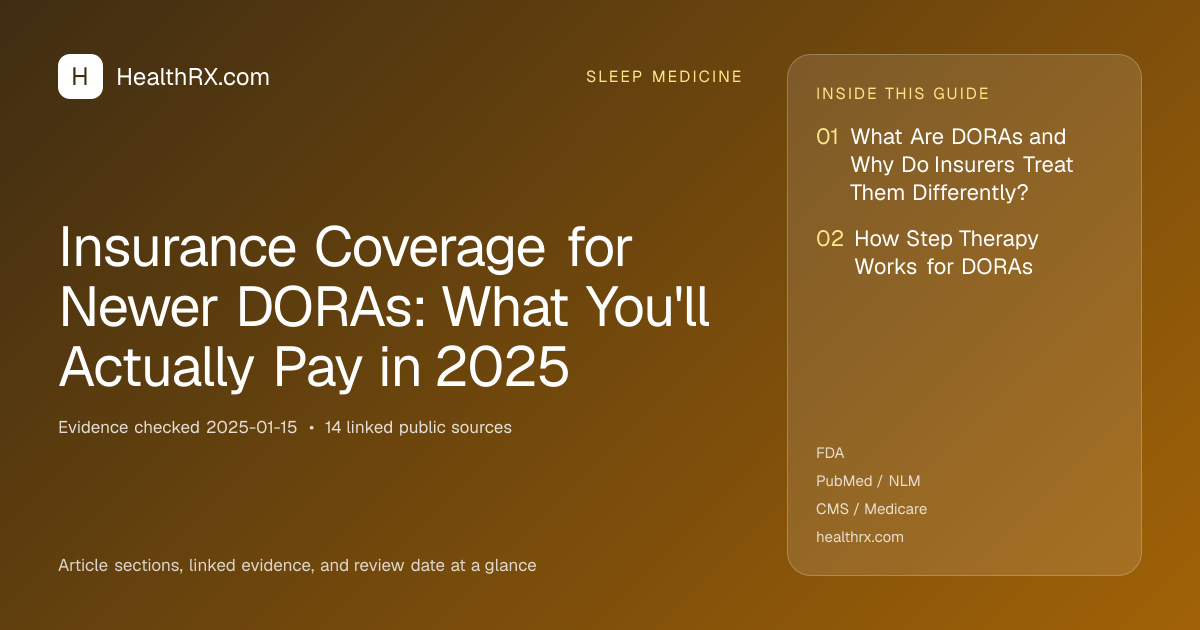 Evidence overview for Insurance Coverage for Newer DORAs: What You'll Actually Pay in 2025