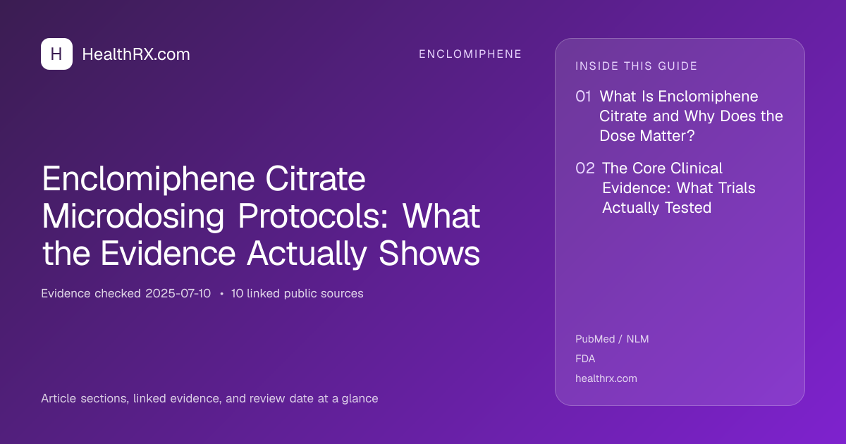 Evidence overview for Enclomiphene Citrate Microdosing Protocols: What the Evidence Actually Shows
