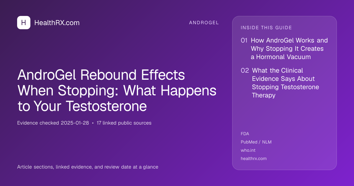 Evidence overview for AndroGel Rebound Effects When Stopping: What Happens to Your Testosterone