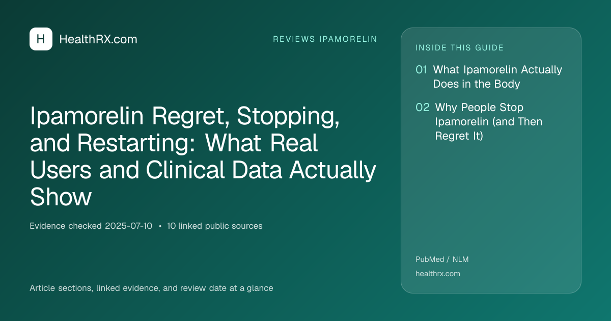 Evidence overview for Ipamorelin Regret, Stopping, and Restarting: What Real Users and Clinical Data Actually Show
