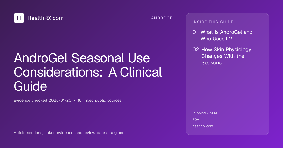 Evidence overview for AndroGel Seasonal Use Considerations: A Clinical Guide