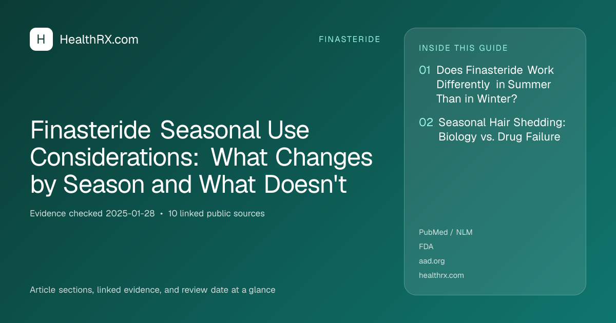 Evidence overview for finasteride: Finasteride Seasonal Use Considerations: What Changes by Season and What Doesn't